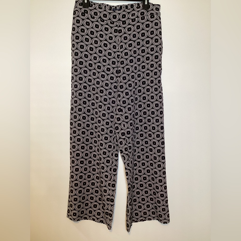 Kaari Blue Wide Leg Flowy Boho Palazzo Pants with Pockets